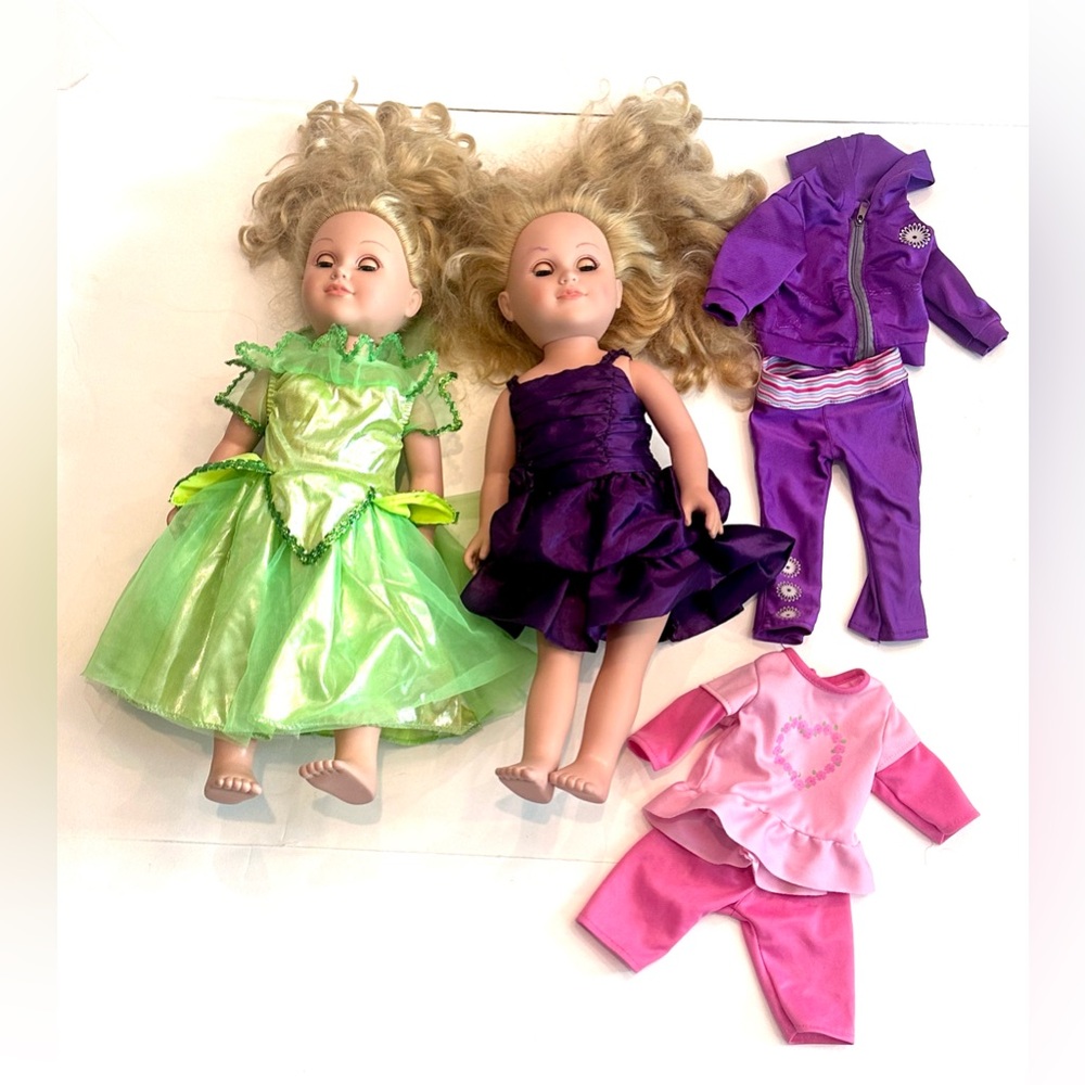 American Girl Cititoy 2013 18" Blonde Hair Blue Eyes Dolls (2) with Clothes - Picture 2 of 9
